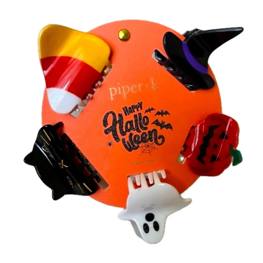 NWT 🎃🐈⬛ 👻 Piper K Adorable Halloween Hair Claw Clips Set of 5